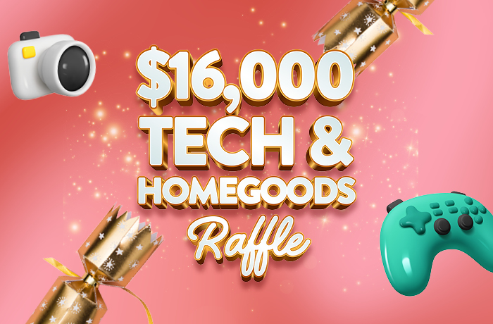 $16,000 Cracking Christmas Tech & Homegoods Raffle